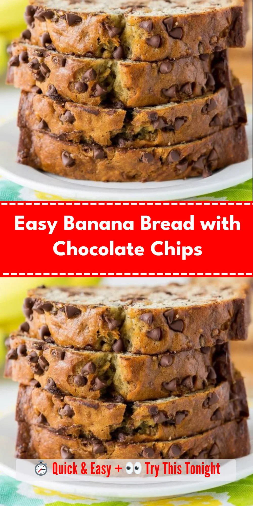 Easy Banana Bread with Chocolate Chips