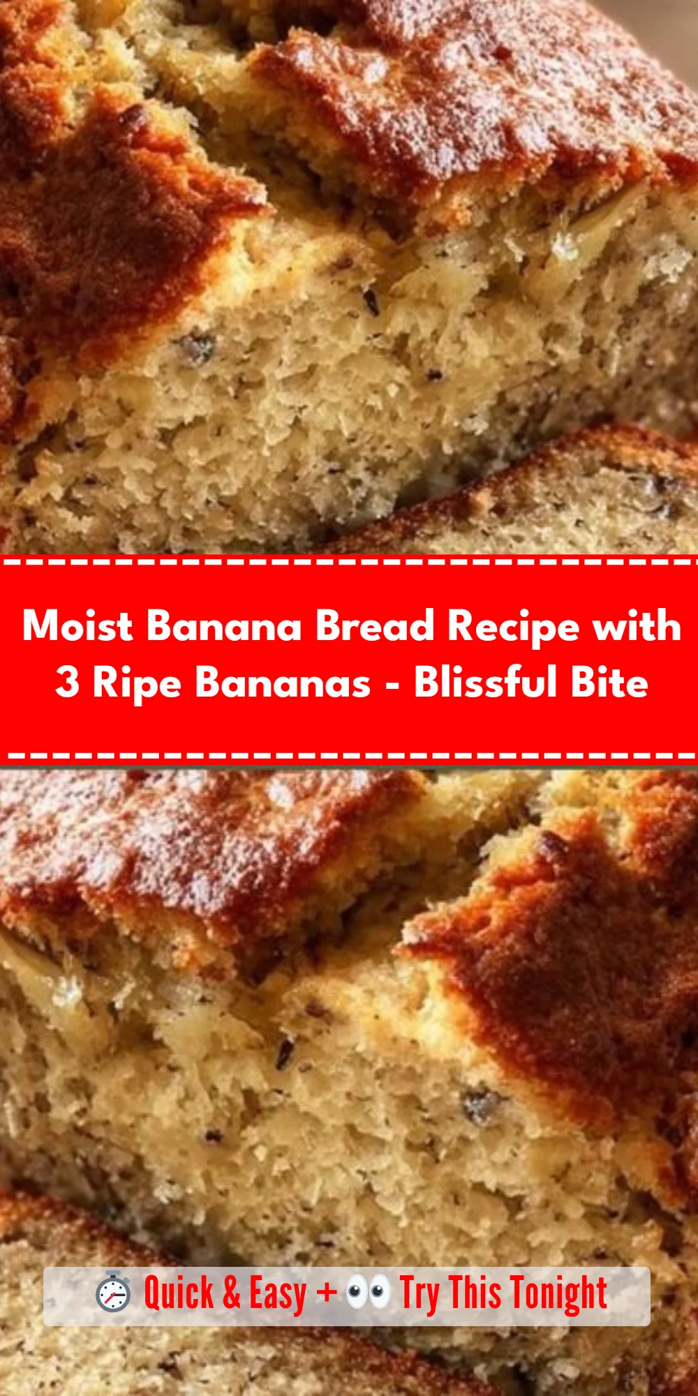 Moist Banana Bread Recipe with 3 Ripe Bananas - Blissful Bite