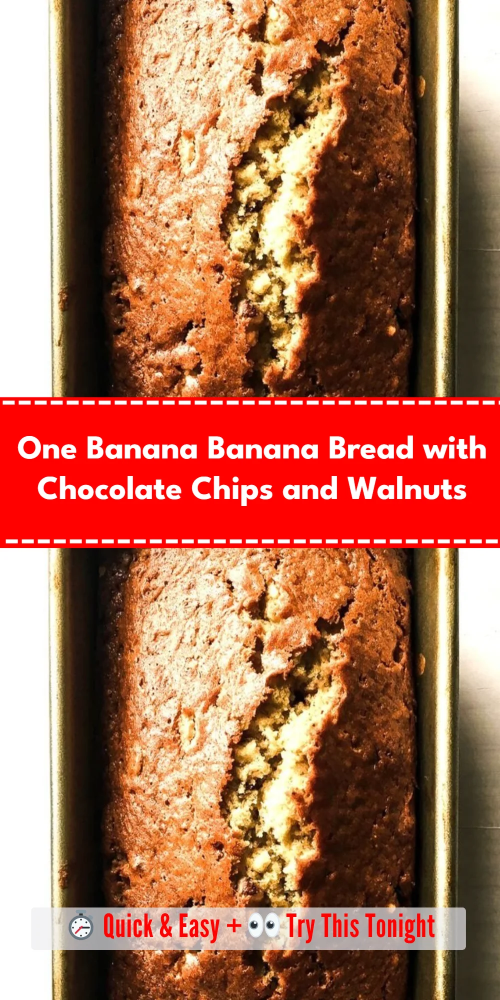 One Banana Banana Bread with Chocolate Chips and Walnuts