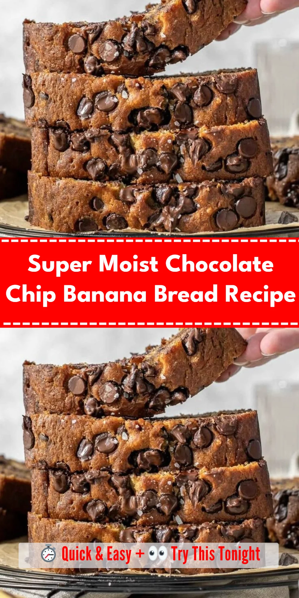 Super Moist Chocolate Chip Banana Bread Recipe