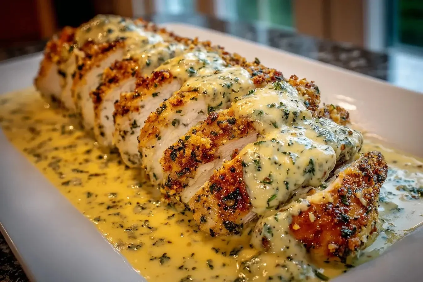 Baked Caesar Chicken with Creamy Parmesan Sauce