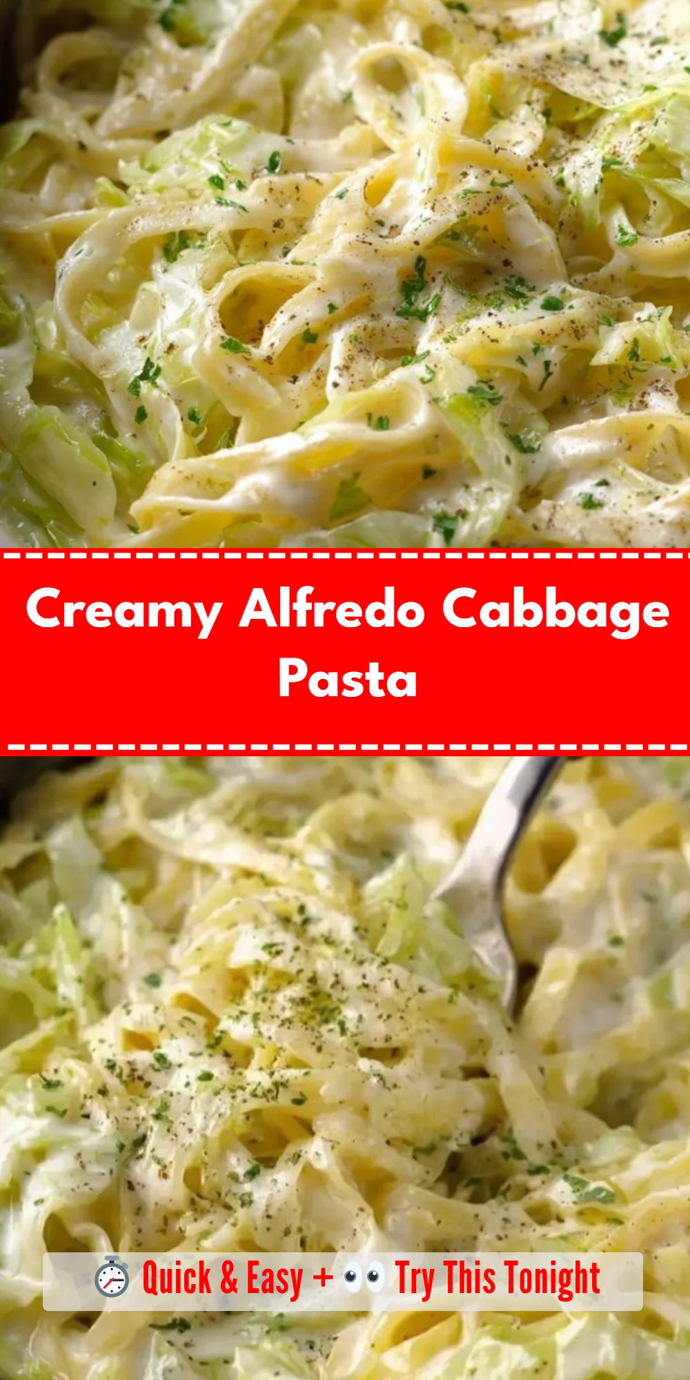 Creamy Alfredo Cabbage Pasta