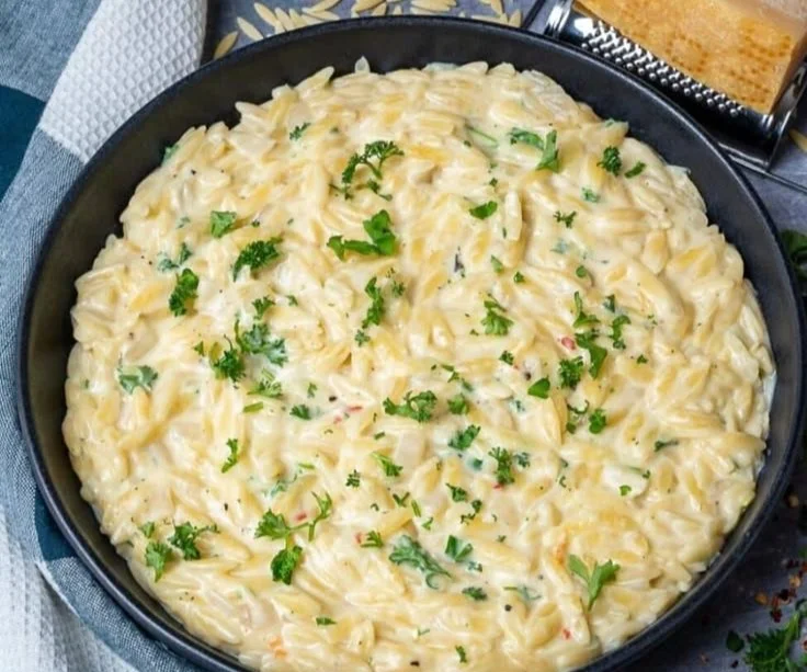 Creamy Garlic Parmesan Orzo