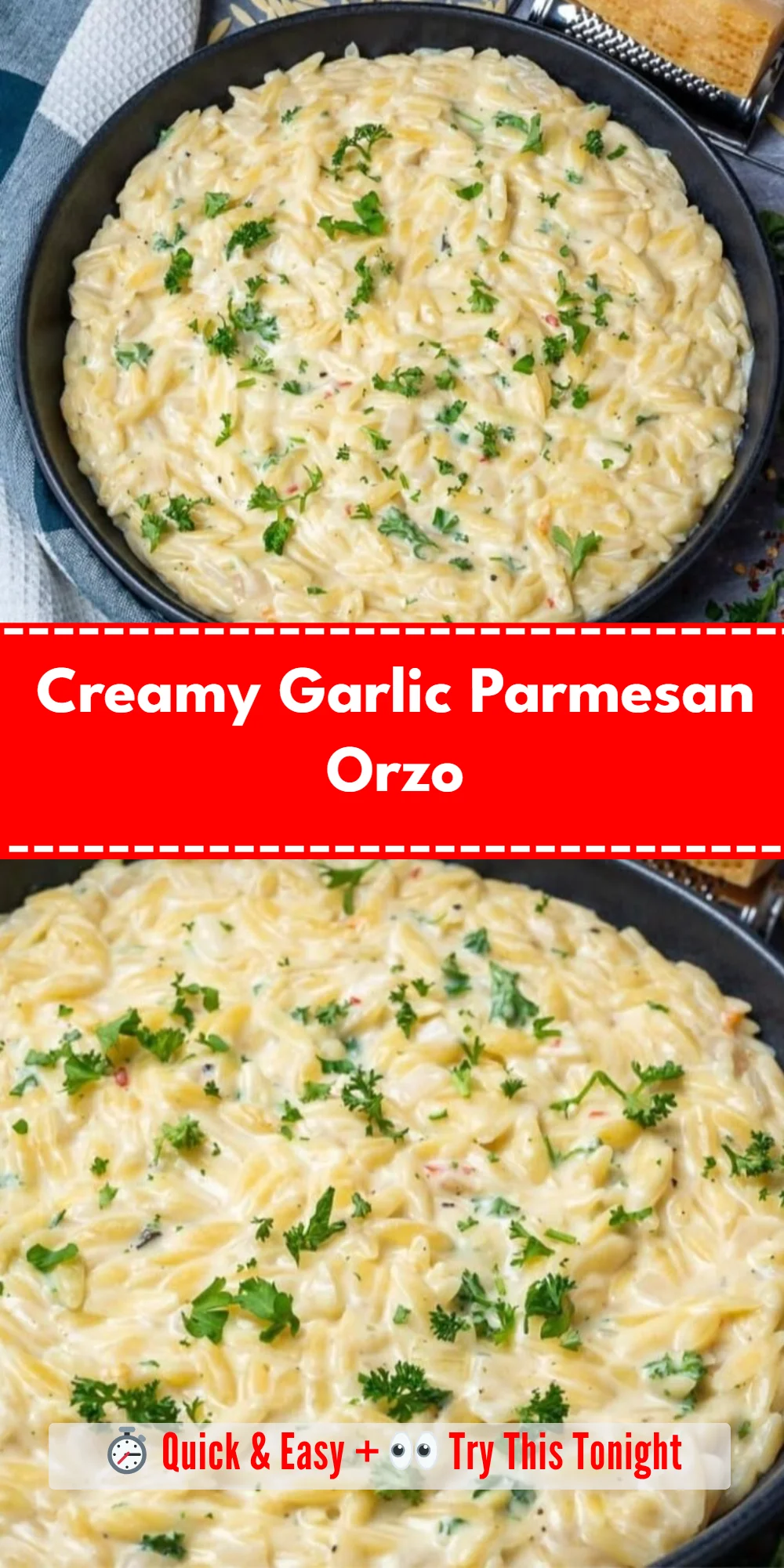 Creamy Garlic Parmesan Orzo