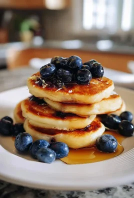 Delicious lemon blueberry pancakes with cottage cheese for a healthy breakfast
