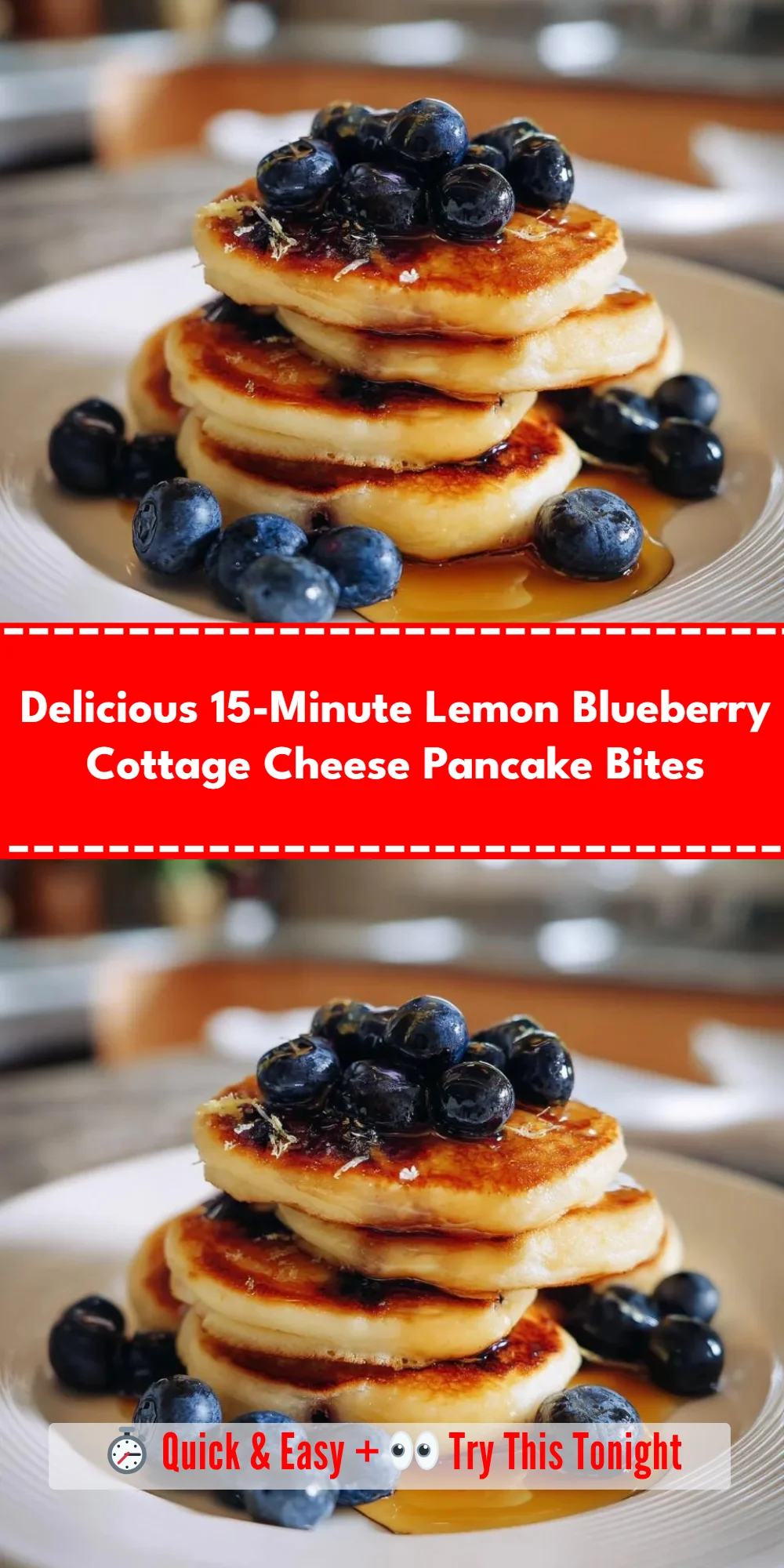 Delicious 15-Minute Lemon Blueberry Cottage Cheese Pancake Bites