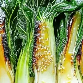 Delicious sautéed bok choy with garlic and sesame in a vibrant dish