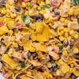 Delicious Frito Corn Salad in a bowl with vibrant colors and textures