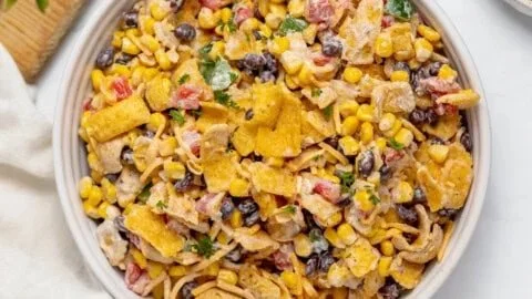 Delicious Frito Corn Salad in a bowl with vibrant colors and textures