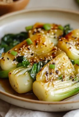Garlic and Soy Glazed Pan-Seared Bok Choy in a vibrant dish