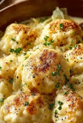 Plate of German cabbage and dumplings served with herbs