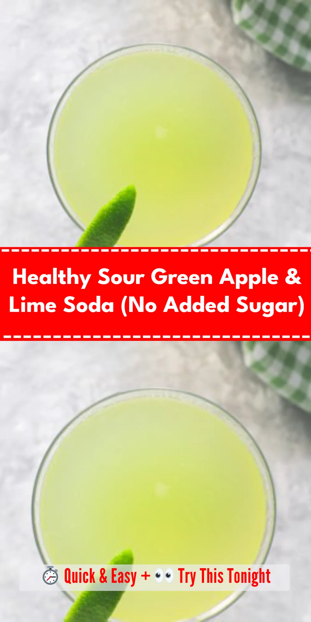 Healthy Sour Green Apple & Lime Soda (No Added Sugar)