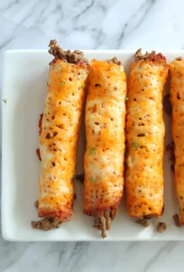 Delicious Keto Beef Taquitos served on a plate with toppings.