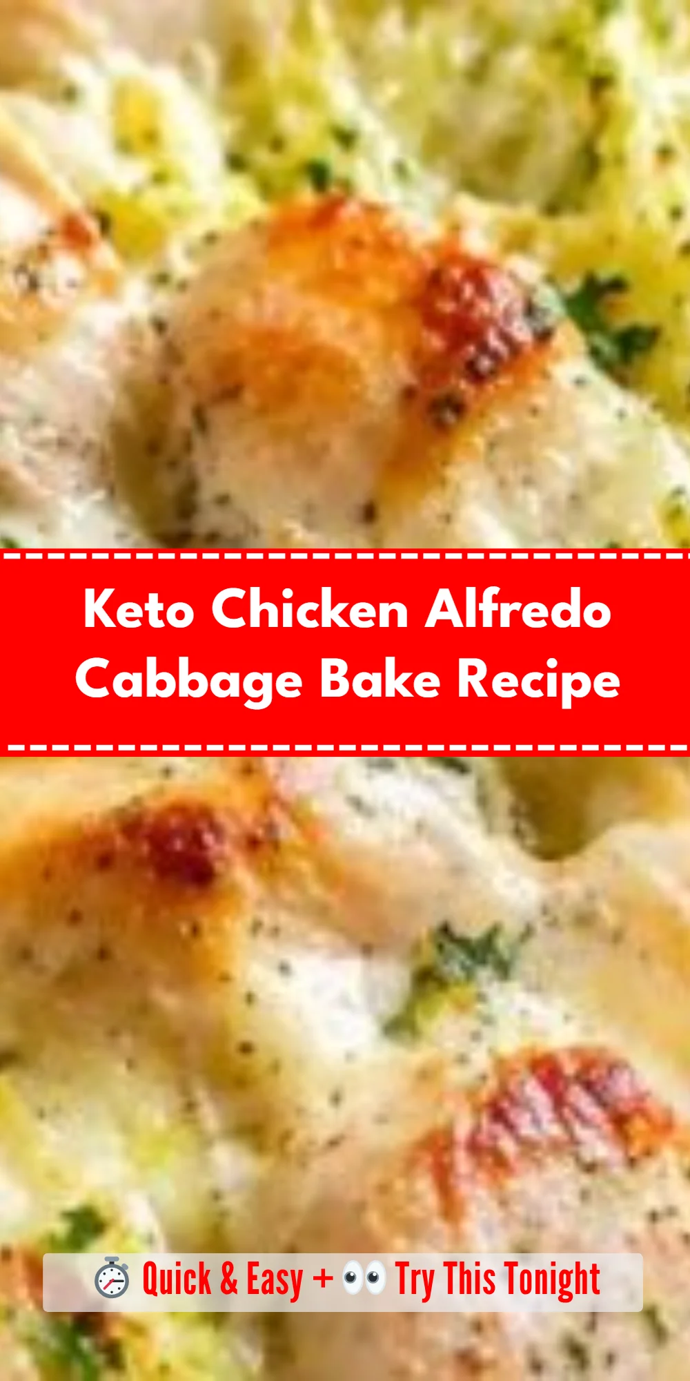 Keto Chicken Alfredo Cabbage Bake Recipe