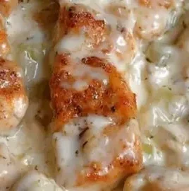 Creamy Keto Chicken with Cheese dish ready to serve for a low-carb meal