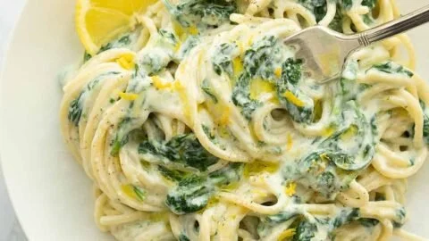 Lemon ricotta pasta & spinach