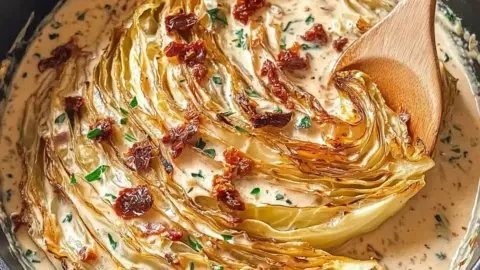 Deliciously comforting Marry Me Melting Cabbage served on a plate.