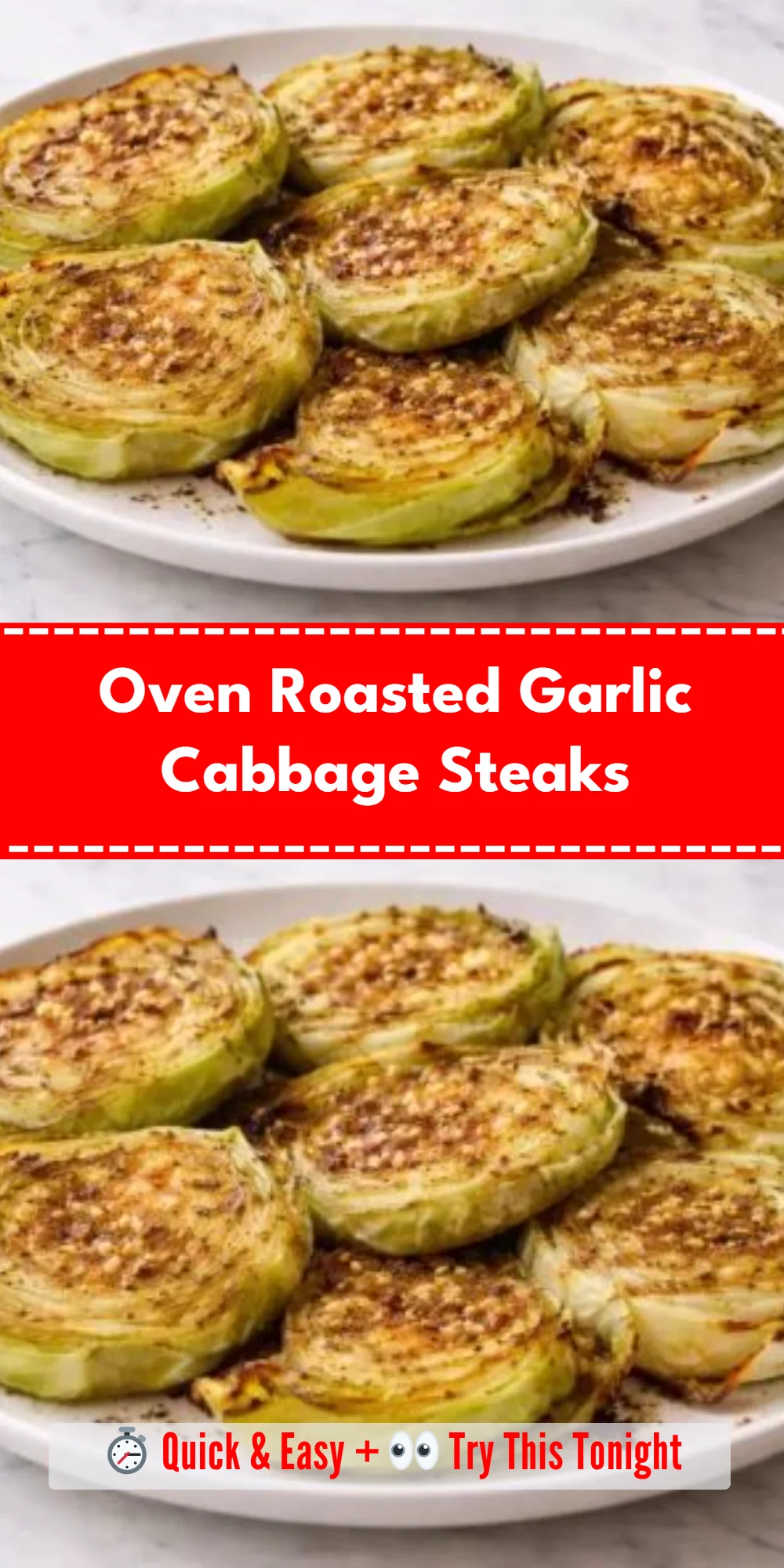 Oven Roasted Garlic Cabbage Steaks