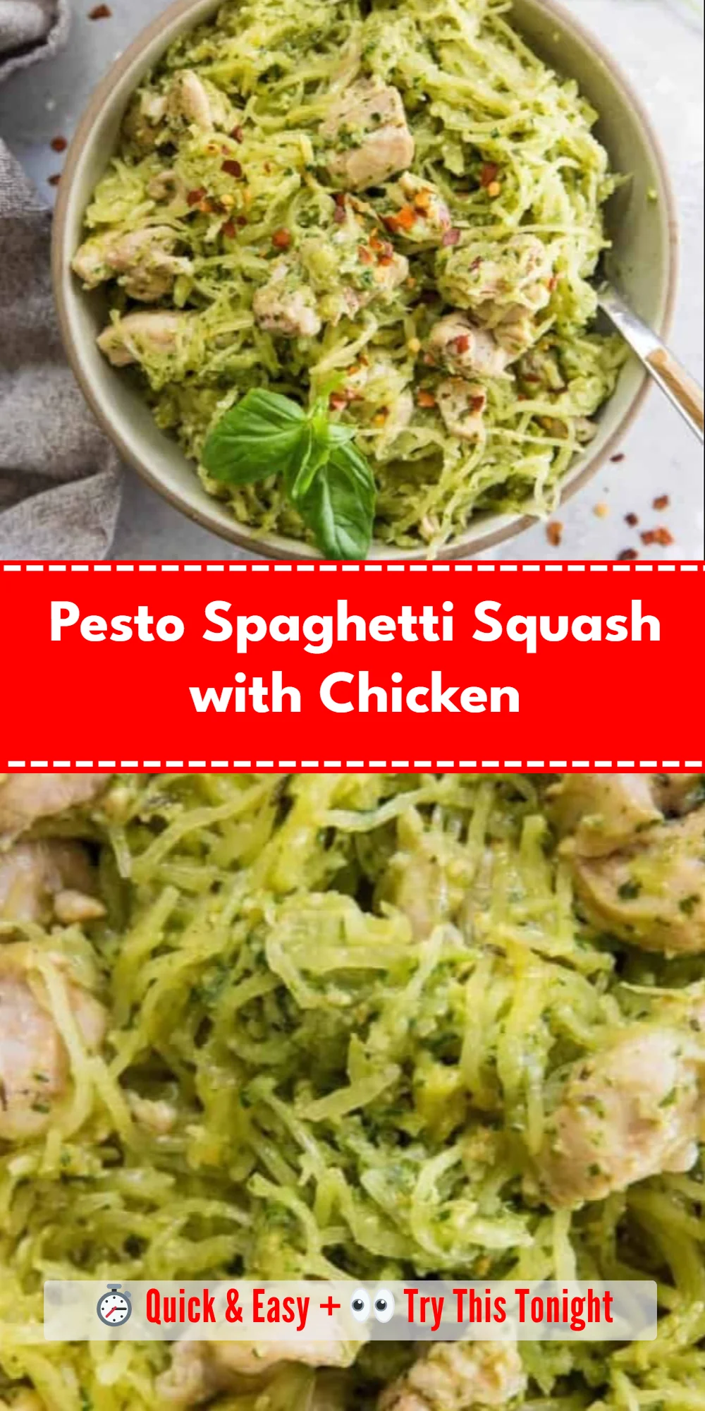 Pesto Spaghetti Squash with Chicken