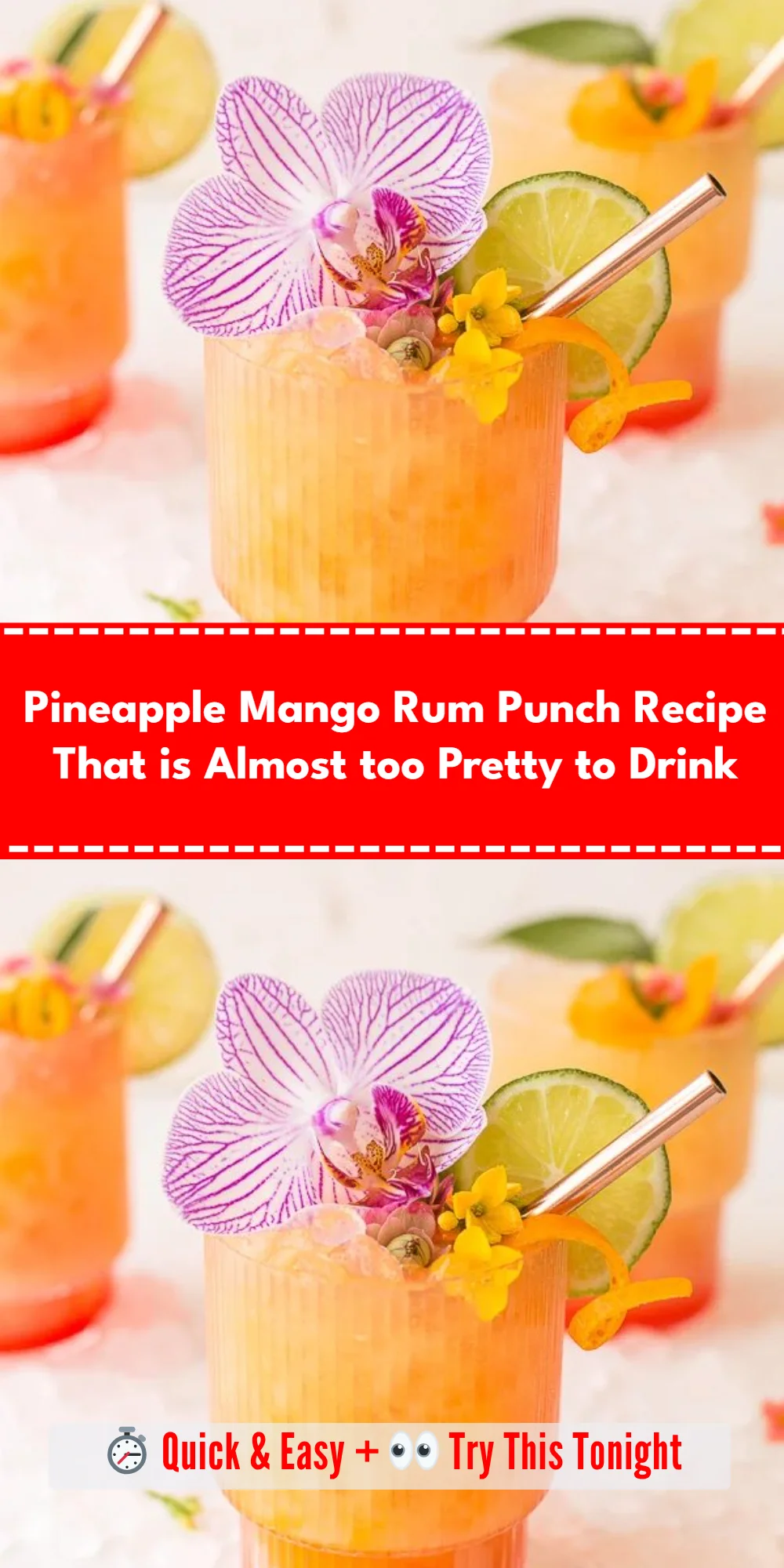 Pineapple Mango Rum Punch Recipe That is Almost too Pretty to Drink