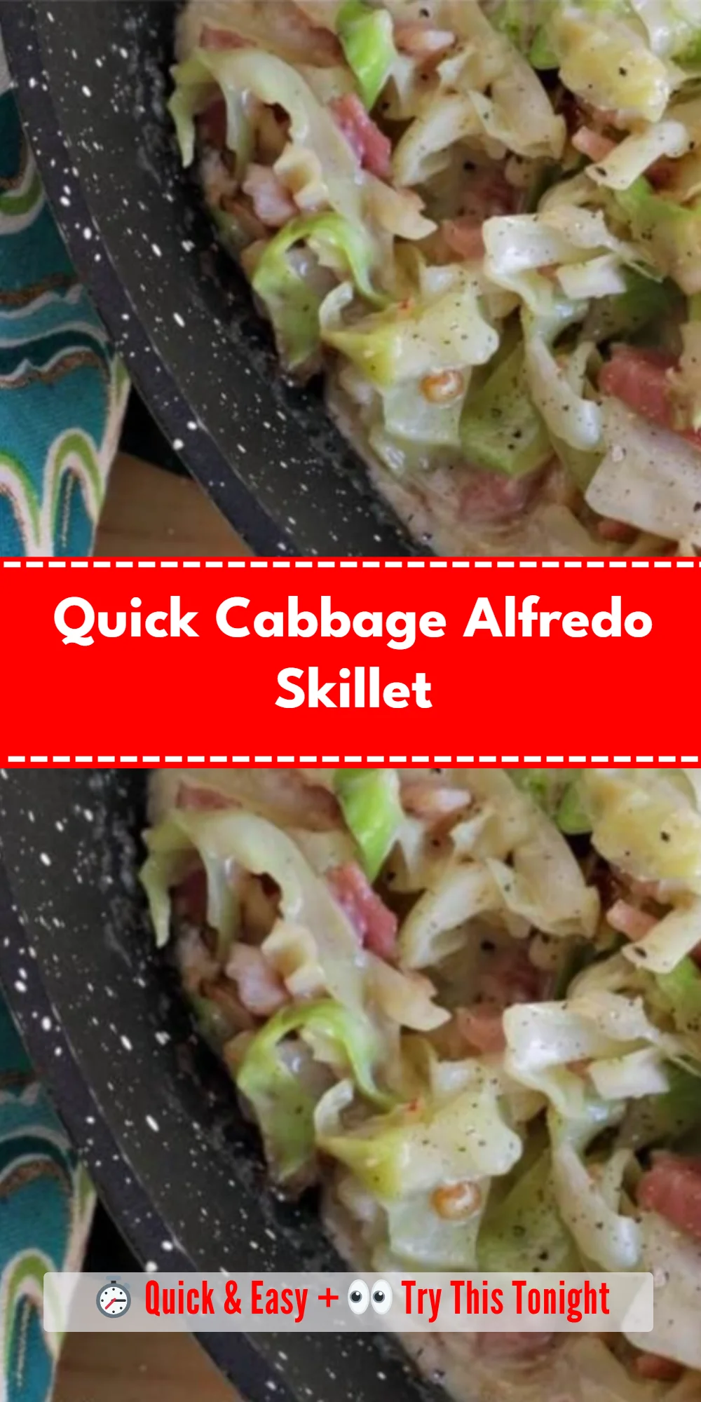 Quick Cabbage Alfredo Skillet