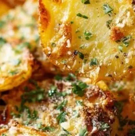 Delicious sliced baked potatoes served on a plate