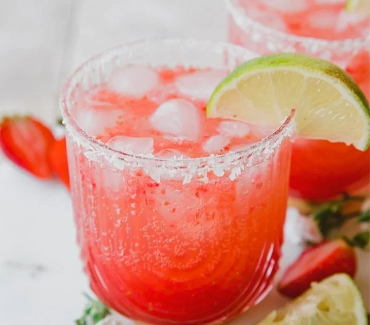 Strawberry Lime Mocktail Margarita