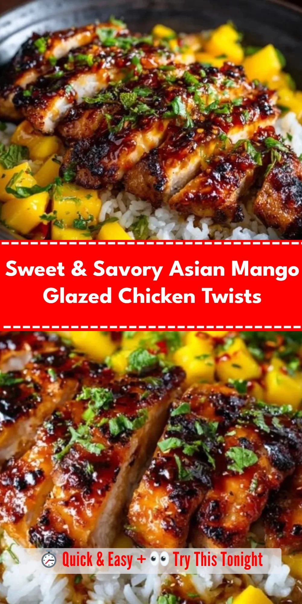 Sweet & Savory Asian Mango Glazed Chicken Twists