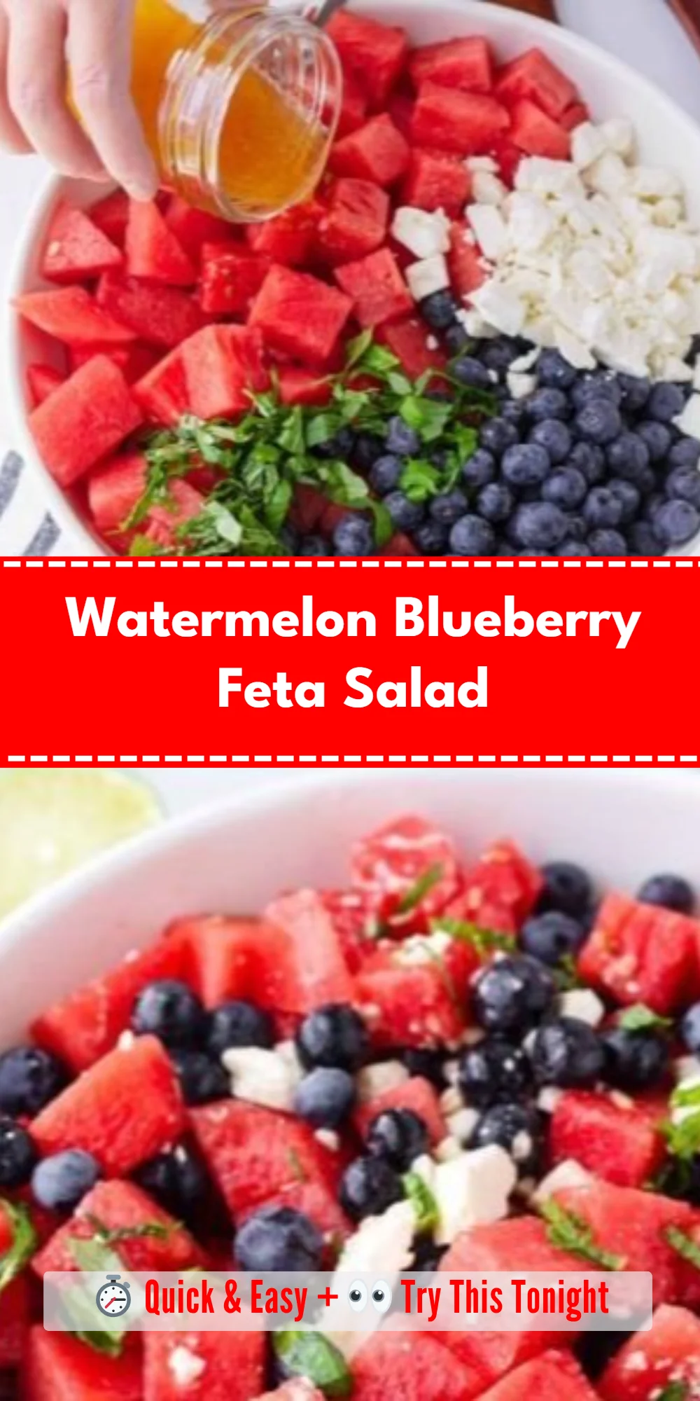 Watermelon Blueberry Feta Salad