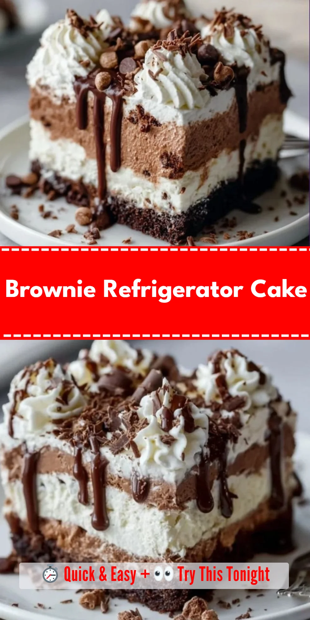 Brownie Refrigerator Cake