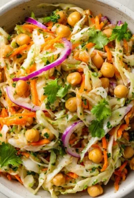 Cabbage Chickpea Salad with Carrot and Lime, vibrant and healthy dish