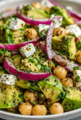 Chickpea Feta Avocado Salad with fresh ingredients and vibrant colors