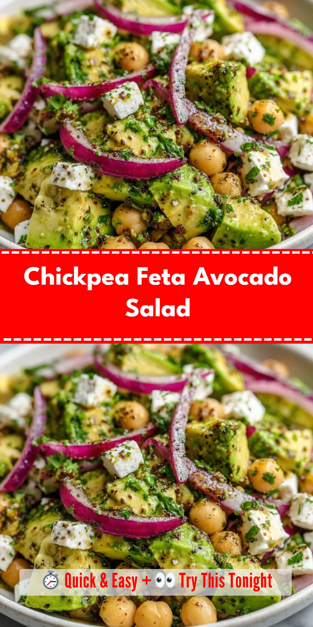 Chickpea Feta Avocado Salad