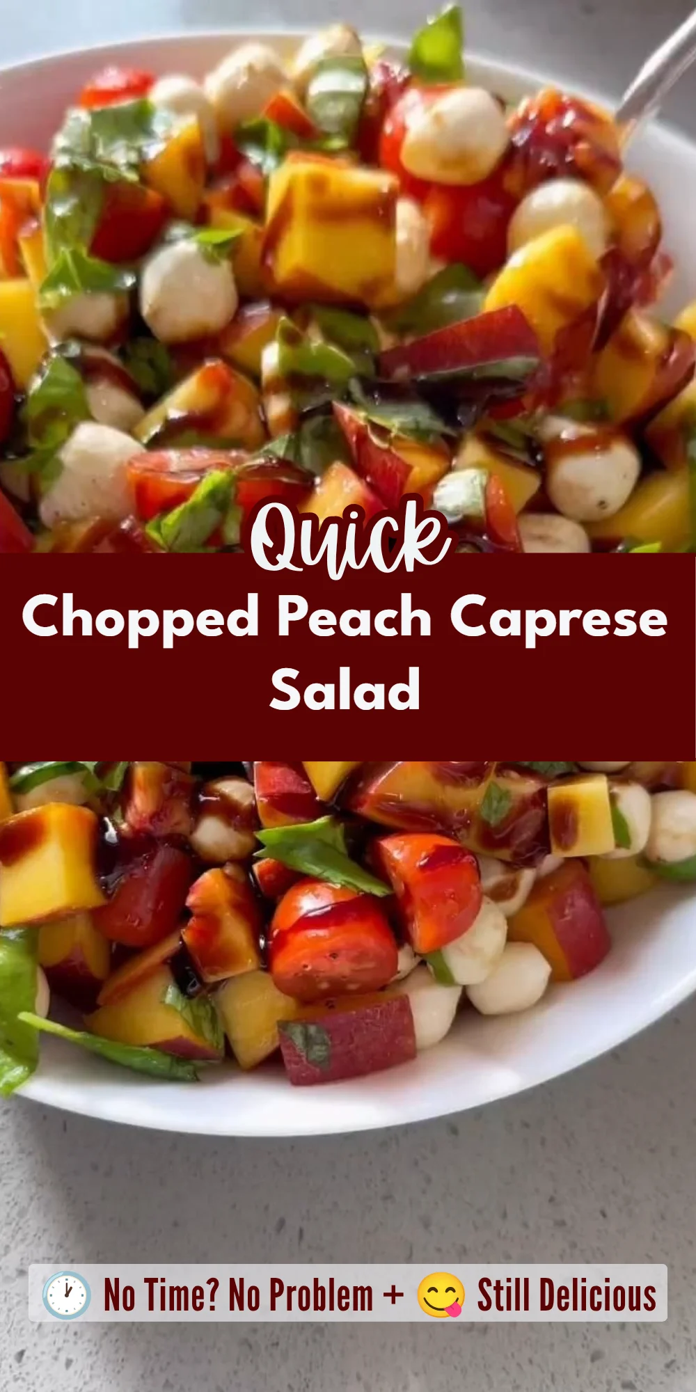 Chopped Peach Caprese Salad