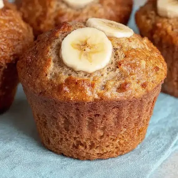 Cottage cheese banana muffins fresh out of the oven, healthy and delicious treat