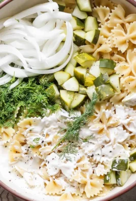 Delicious Dill Pickle Pasta Salad with fresh ingredients and tangy dressing