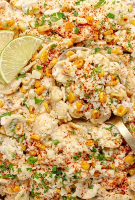 Elote pasta salad featuring Mexican street corn and creamy dressing