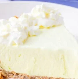 Delicious homemade frozen lemonade pie on a plate