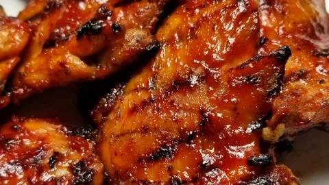 Grilled Spicy BBQ Chicken Thighs