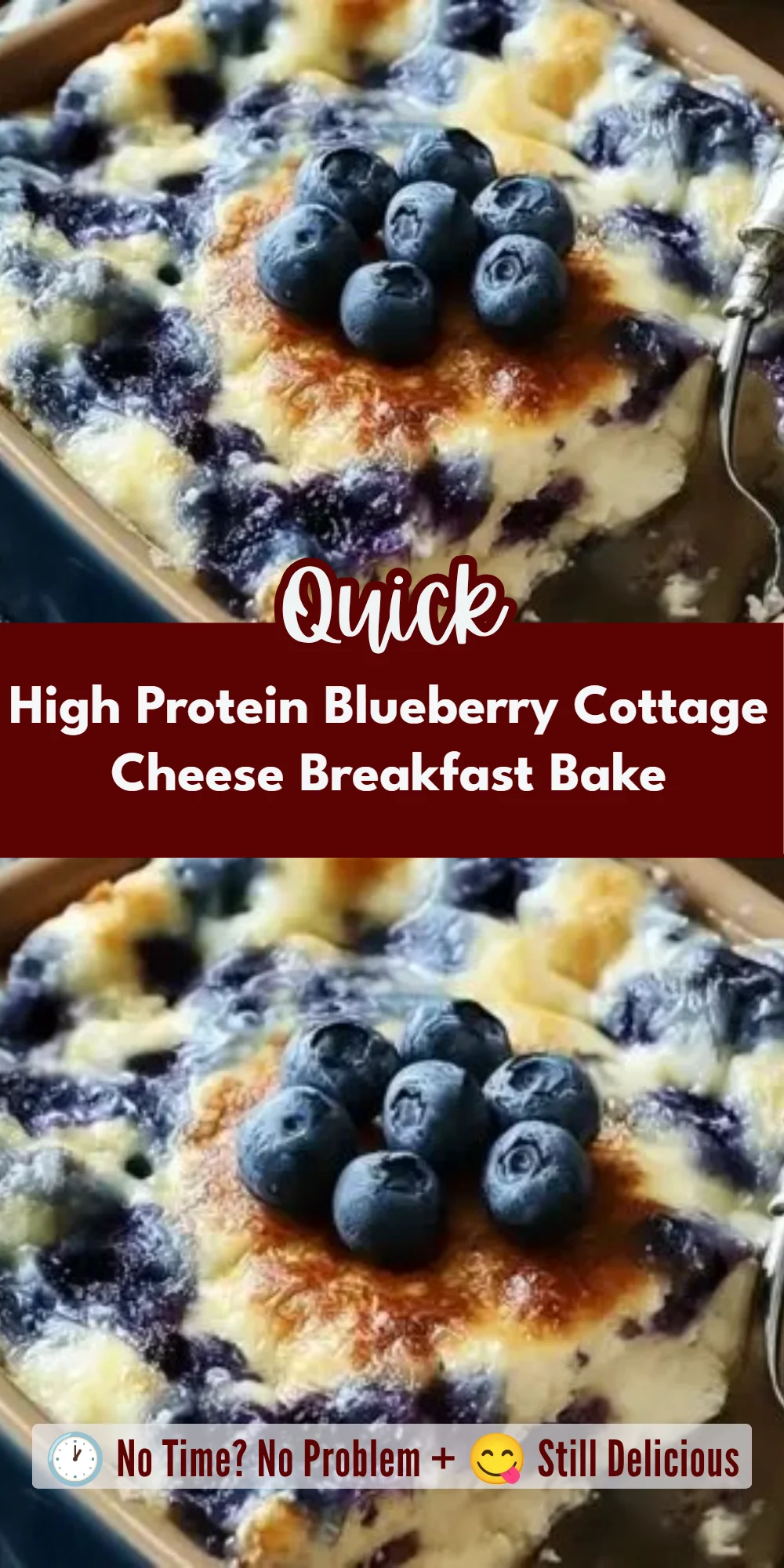 High Protein Blueberry Cottage Cheese Breakfast Bake