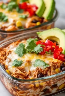 High-protein chicken cottage cheese enchilada bowls ready to serve