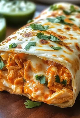 High Protein Low Calorie Cheesy Buffalo Chicken Burritos on a plate