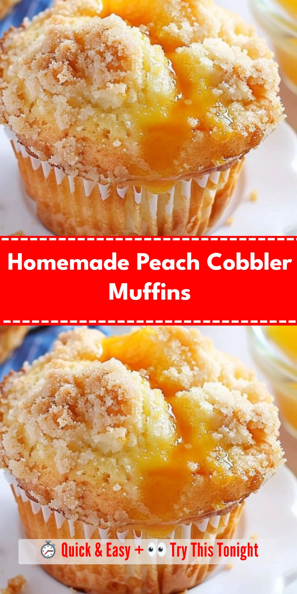 Homemade Peach Cobbler Muffins