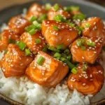 Honey Garlic Salmon Bites