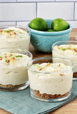 Individual no bake key lime pies served in dessert cups