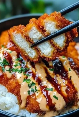 Japanese Katsu Bowl served with Tonkatsu Sauce and garnished with vegetables