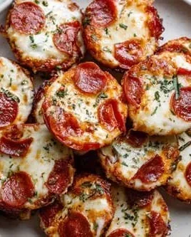 Delicious Keto Pepperoni Pizza Bites fresh out of the oven