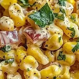 Delicious quick and easy Mexican Street Corn Pasta Salad in a vibrant bowl.