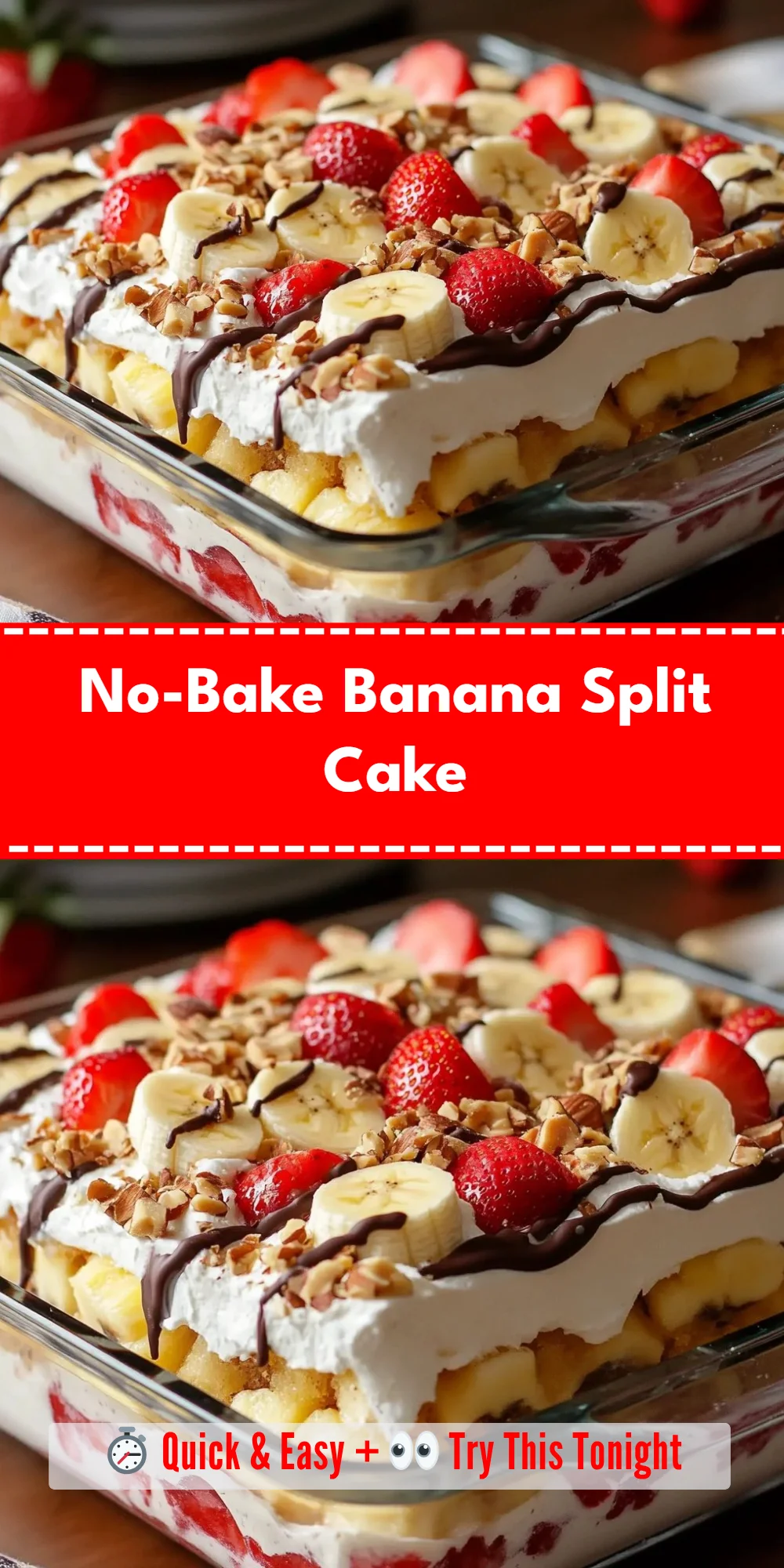 No-Bake Banana Split Cake