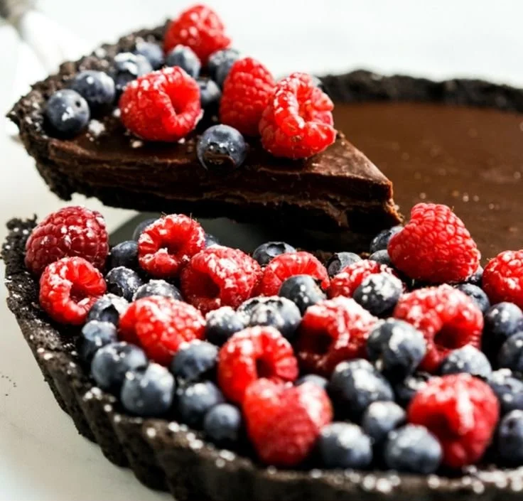 No Bake Dark Chocolate Tart